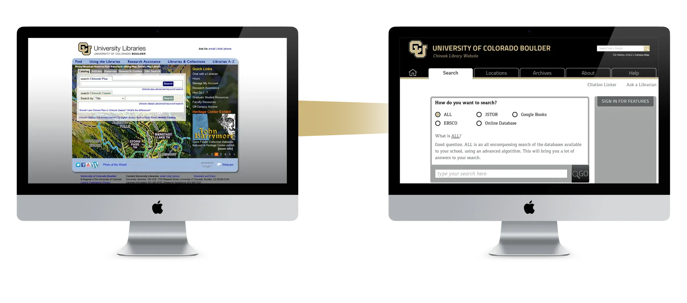 Comparison of before and after design