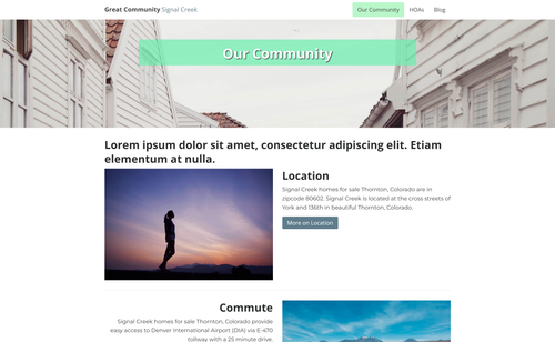 Screenshot of the homepage of Cherrywood Park