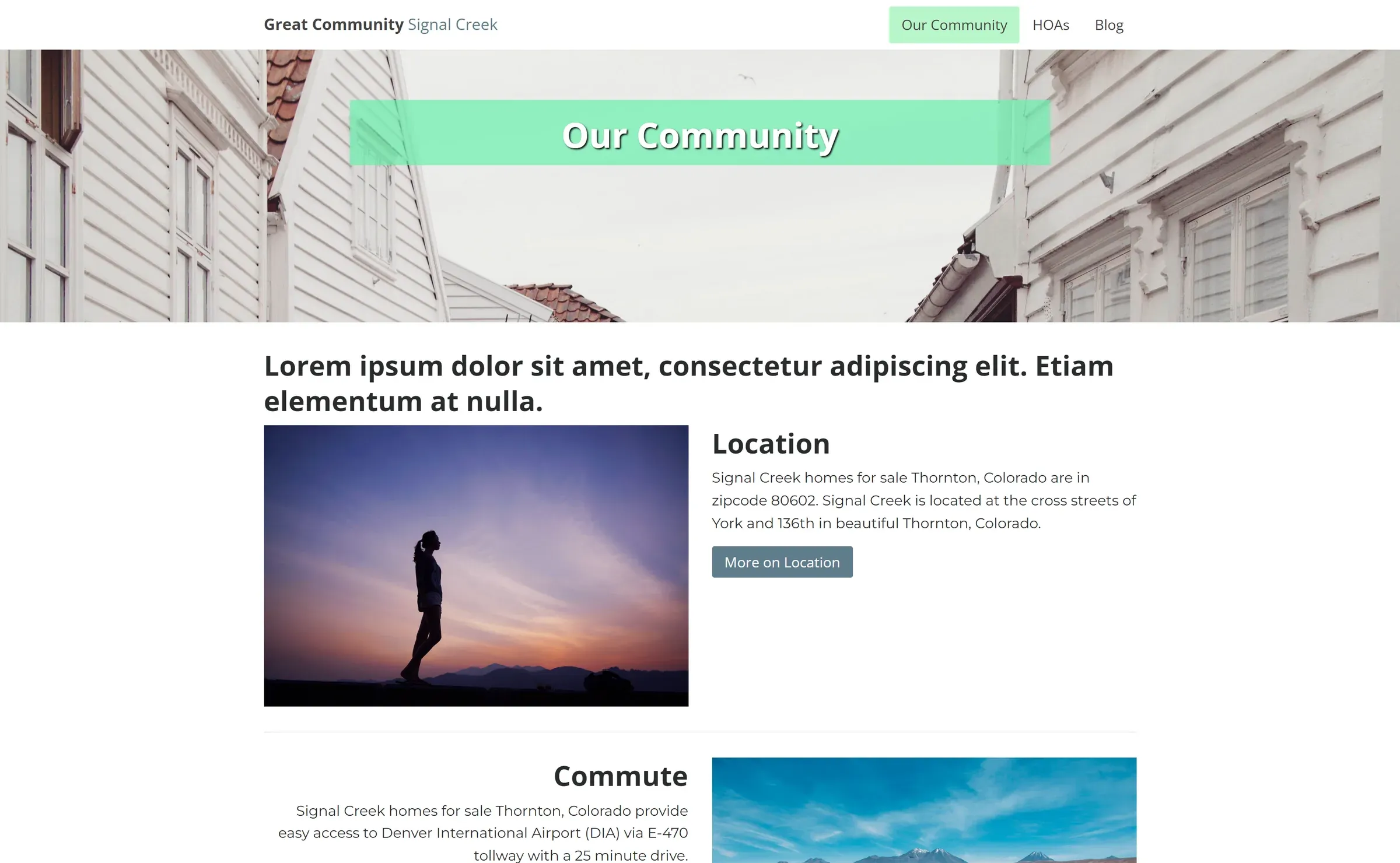 Screenshot of the homepage of Cherrywood Park