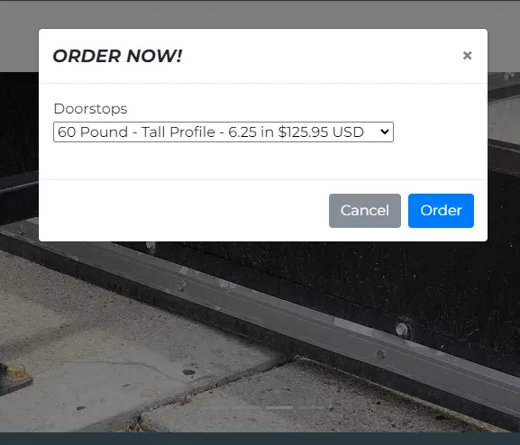 PayPal Order Form on Ultimate Doorstop